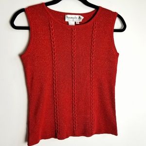 Vintage Joseph A Silk Metallic Red Tank Top